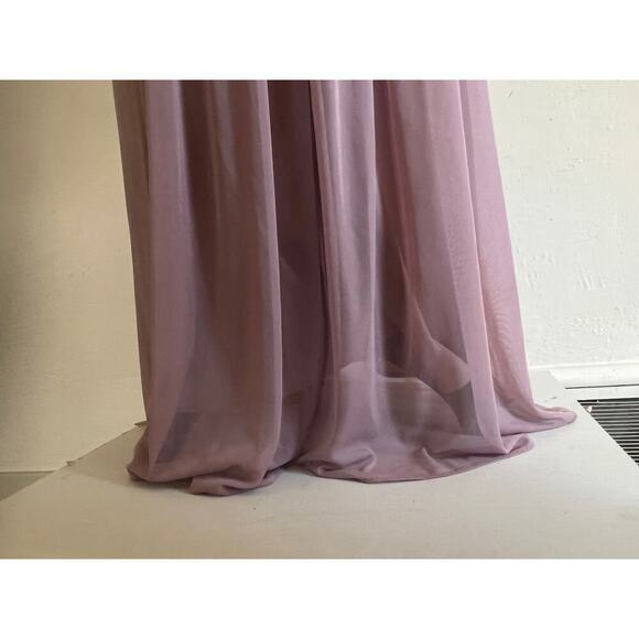 Mauve Cindy Collection USA Chiffon Halter Neck Gown Size M - Picture 7 of 8